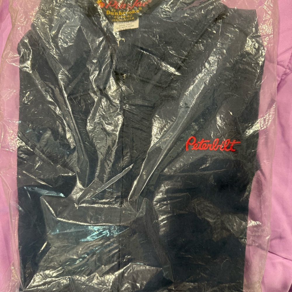 Vintage Peterbilt Pla-Jac by Dunbrooke Navy Blue Zipped Up-Lightweight Jacket